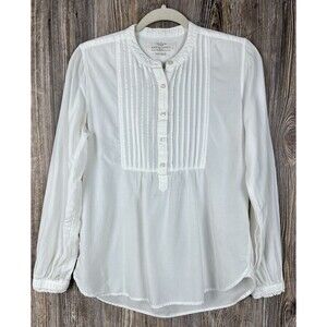 Birds Of Paradise By Trovata White Blouse XS‎ Pintuck Delicate Feminine DEFECT!!